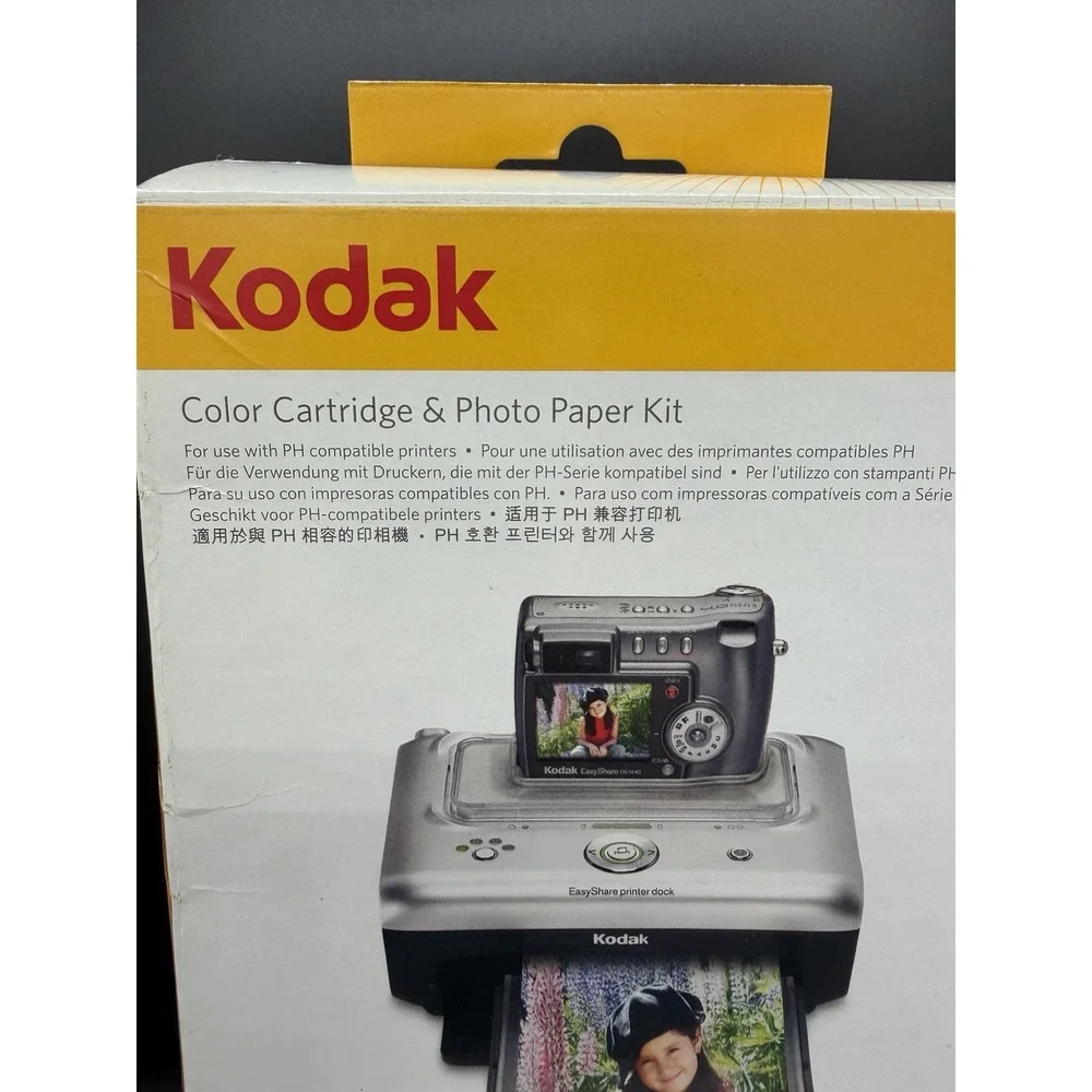 📸✨ Kodak PH160 Color Cartridge & Paper Kit + Extra Paper Included! ✨📸-NOS
